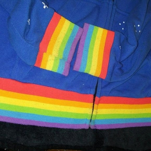 Rare Hot Topic Nyan Cat Ripple Junction Hoodie w/ 4 T-shirts + Blanket Bundle - Picture 5 of 16